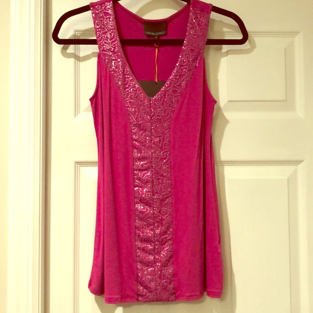 NWT Cynthia Rowley top with sequin detail